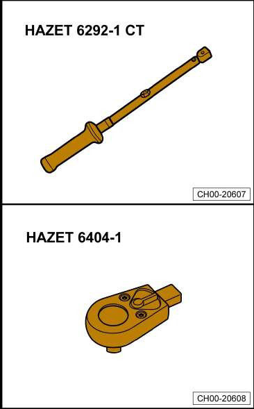 Динамометрический ключ (40–200 Н·м) — HAZET 6292-1CT — или — VAG 1332 —