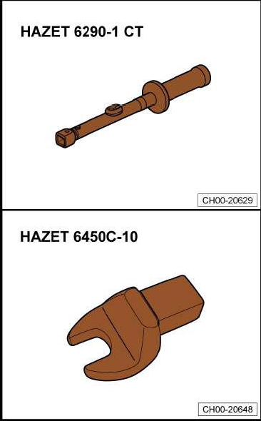 Динамометрический ключ (5–60 Н·м) — HAZET 6290-1CT — или — VAG 1331 —