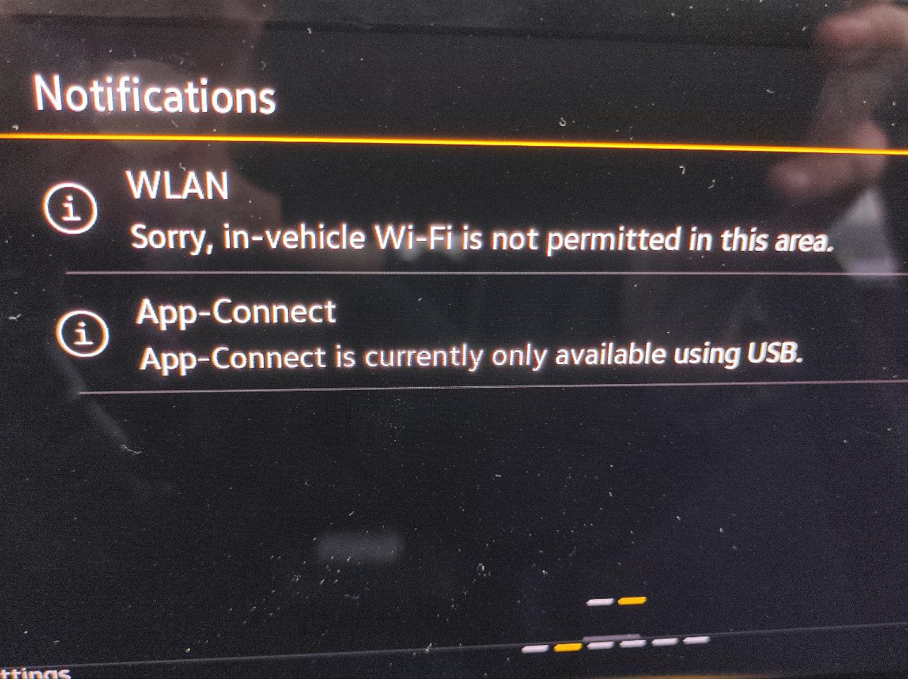 Сообщения ГУ после отвала Wi-Fi CarPlay
